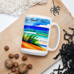 Cool Beach White glossy mug